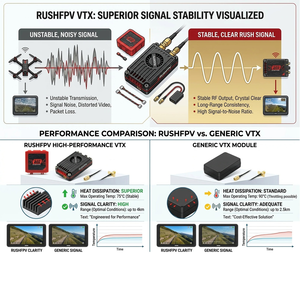 RUSHFPV RUSH MAX SOLO 2.5W / T - Rushfpv Rush Max Solo 5.8G 2.5W Vtx recensione e prezzo